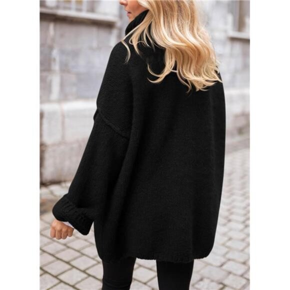 Oversized Turtleneck Sweater Women Chunky Knit Pullover Long Sleeve Fall Winter - Picture 2 of 7